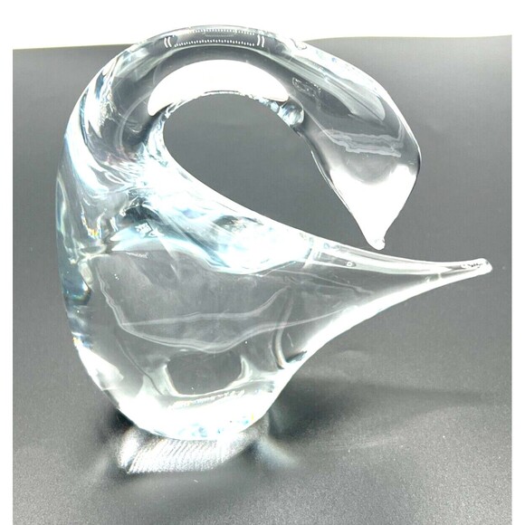 Marcolin Swedish Crystal Swan Art Glass Signed Hand Blown Murano Styled Glass - Picture 10 of 16